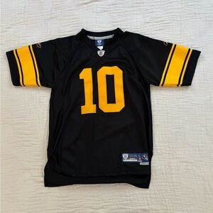 Pittsburgh Steelers Black and Yellow Santonio Holmes #10 Football Jersey